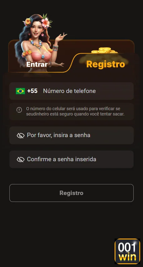 Jogador acessando jogos mobile da 001win