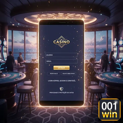 Imagem do acesso ao cassino mobile da 001win, oferecendo jogos acessíveis em qualquer lugar.