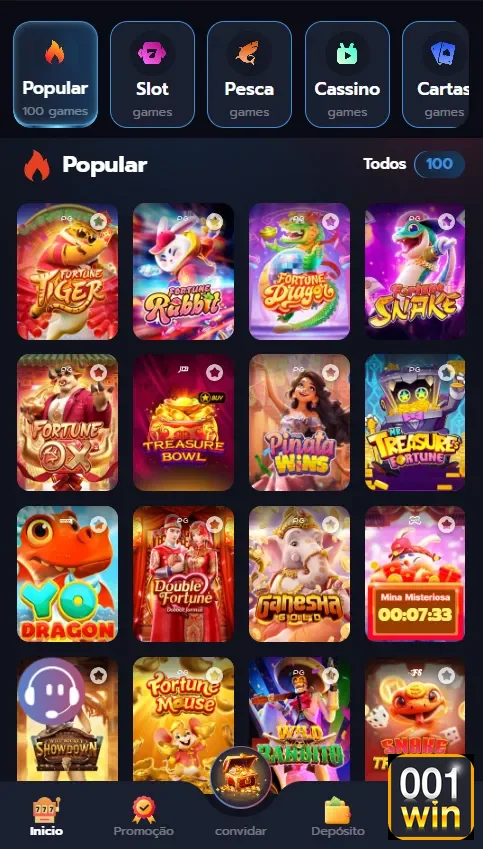 Jogador disfrutando de jogos mobile da 001win